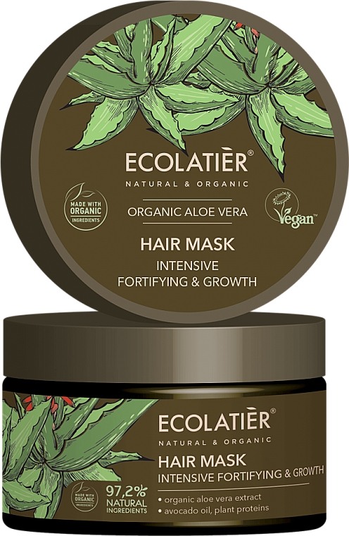 Intensiv stärkende Haarmaske zum Haarwachstum mit Aloe Vera - Ecolatier Organic Aloe Vera Hair Mask