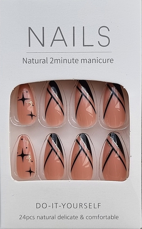 Falsche Nägel mit Sternakzenten 24 St. - Deni Carte Nails Natural 2 Minutes Manicure — Bild N1