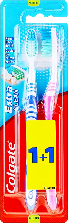 Zahnbürste mittel Extra Clean blau, rosa 2 St. - Colgate Extra Clean Medium — Bild N1