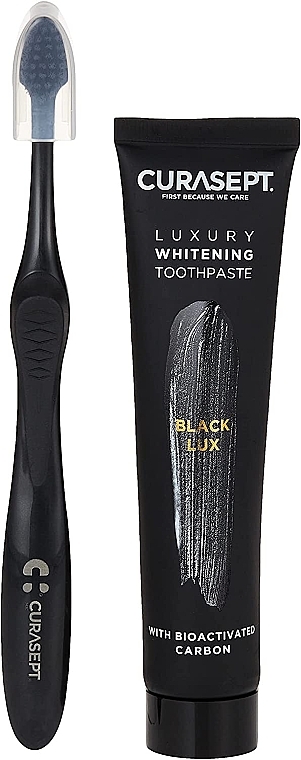 Set - Curaprox Curasept Black Whitening Luxury (t/paste/75ml + toothbrush) — Bild N1