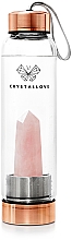 Düfte, Parfümerie und Kosmetik Wasserflasche mit Rosenquarz 550 ml - Crystallove Rose Quartz Bottle Rose Gold