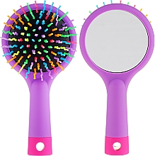 Düfte, Parfümerie und Kosmetik Haarbürste mit Speigel lila - Twish Handy Hair Brush with Mirror Lavender Floral