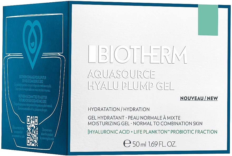 Feuchtigkeitsspendendes Gesichtsgel für normale bis Mischhaut mit Hyaluronsäure - Biotherm Aquasource Hyalu Plump Gel — Bild N2