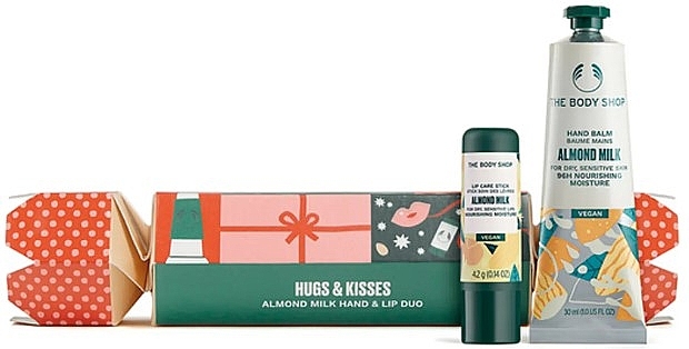 Körperpflegeset - The Body Shop Hugs & Kisses Almond Milk Hand & Lip Duo (Lippenbalsam 4.2g + Handbalsam 30ml) — Bild N1
