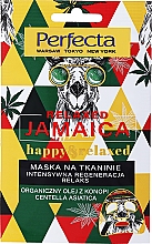 Düfte, Parfümerie und Kosmetik Intensiv regenerierende und entspannende Tuchmaske für das Gesicht mit Hanföl und Centella Asiatica - Perfecta Relaxed Jamaica Happy & Relaxed