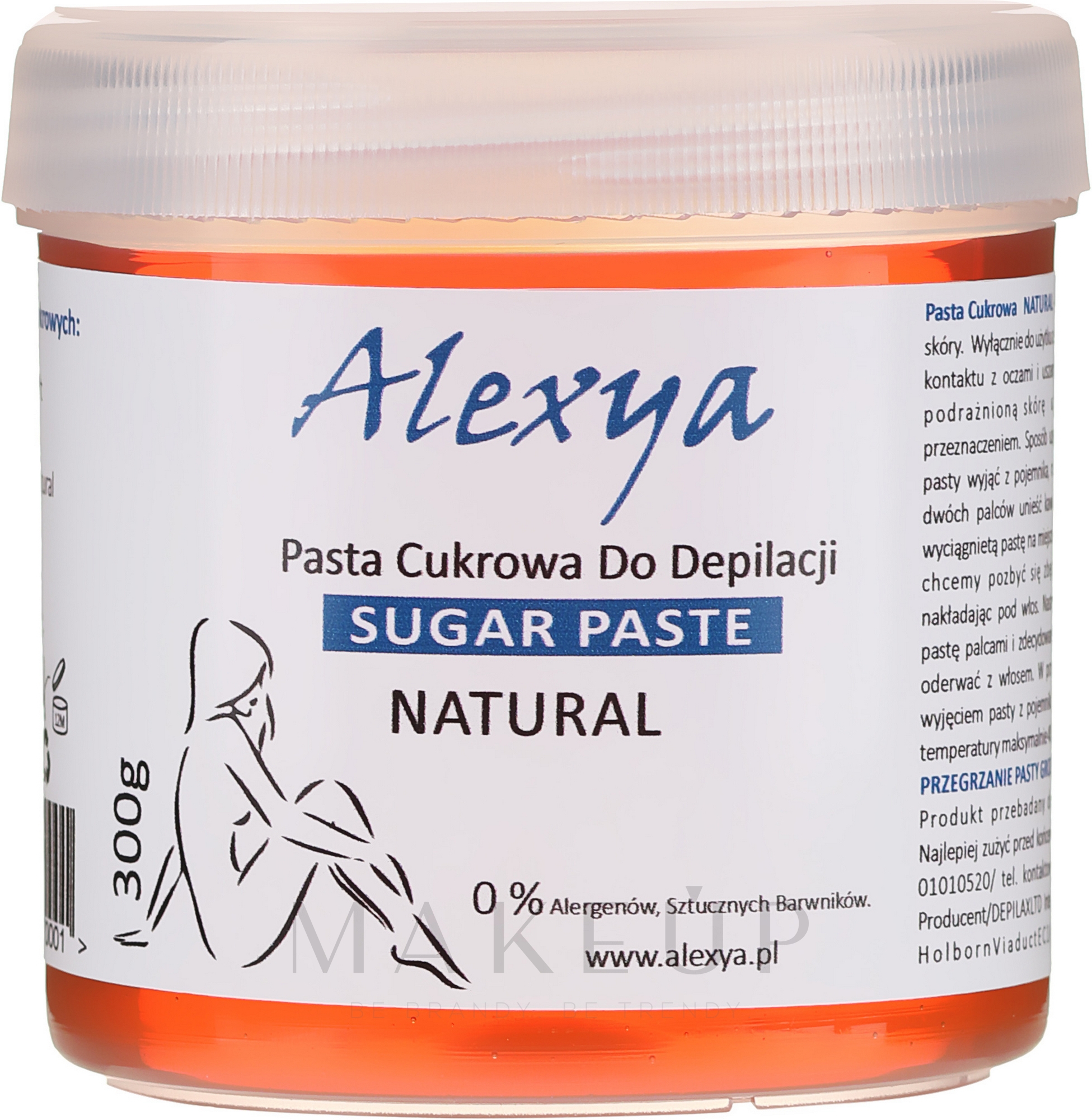 Natürliche Zuckerpaste zur Haarentfernung - Alexya Sugar Paste For Depilation Natural — Bild 300 g