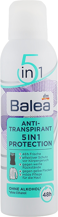 5in1 Deospray Antitranspirant - Balea Antitranspirant 5in1 Protection — Bild N1