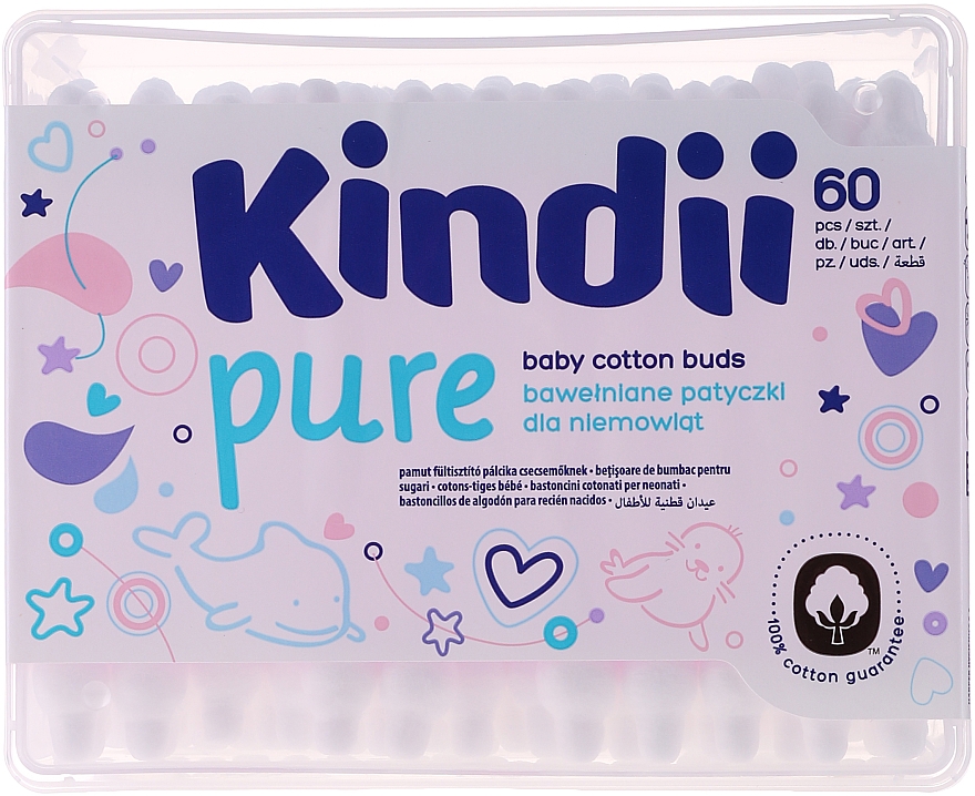 Baby Wattestäbchen Kindi 60 St. - Cleanic Kids Care Cotton Buds
