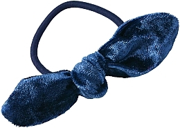 Haargummi mit Samtschleife dunkelblau - Lolita Accessories — Bild N1