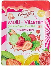 Düfte, Parfümerie und Kosmetik Tuchmaske für das Gesicht mit Erdbeerextrakt - Grace Day Multi-Vitamin Strawberry Mask Pack