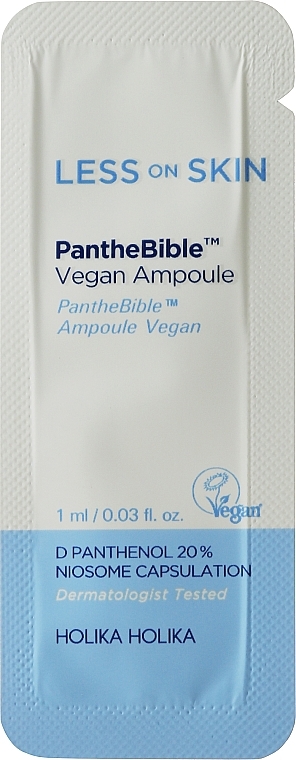 Ampulle für empfindliche Haut - Holika Holika Less On Skin PantheBible Vegan Ampoule (Probe)  — Bild N1