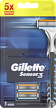 Düfte, Parfümerie und Kosmetik Ersatzbare Rasierklingen 5 St. - Gillette Sensor 3