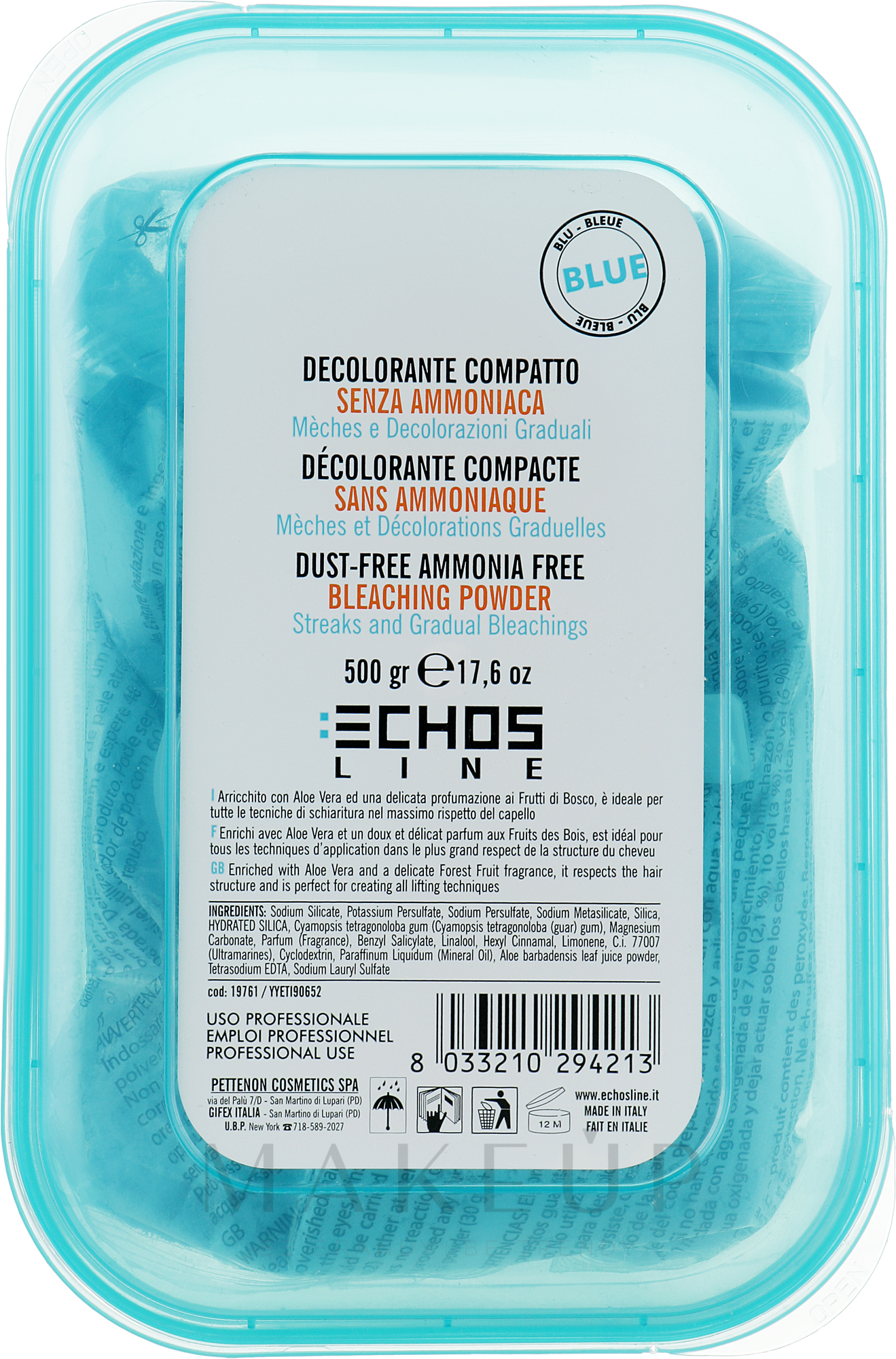 Ammonialfreies staubfreies blaues Bleichpulver - Echosline Bleaching Ammonia Free/Dust Free — Bild 500 g