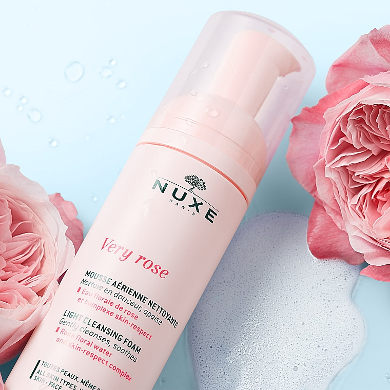 Leichter beruhigender Gesichtsreinigungsschaum mit Rosenblütenwasser - Nuxe Very Rose Light Cleansing Foam — Bild N2