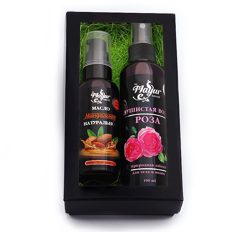 Geschenkset für Haar und Haut Mandel und Rose - Mayur (oil/50ml + b/mist/100ml) — Bild N3