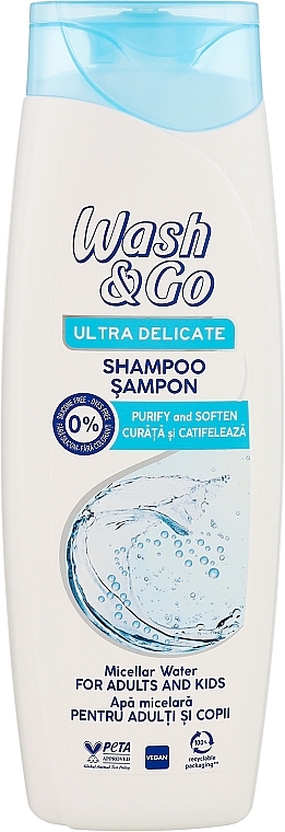 Shampoo mit Mizellenwasser für alle Haartypen - Wash&Go Ultra Delicate Shampoo With Micellar Water  — Bild N2