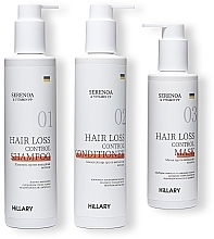 Düfte, Parfümerie und Kosmetik Set gegen Haarausfall - Hillary Serenoa Vitamin PP Hair Loss Control (Haarspülung 250ml + Haarshampoo 250ml + Haarmaske 200m)