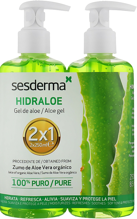 Set - SesDerma Laboratories Hidraloe Pro Aloe Gel (gel/2x250ml) — Bild N1