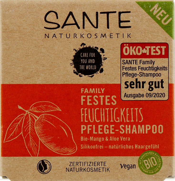 Festes Shampoo für pflegendes und feuchtigkeitsspendendes Haar mit Mango und Aloe - Sante — Bild N1