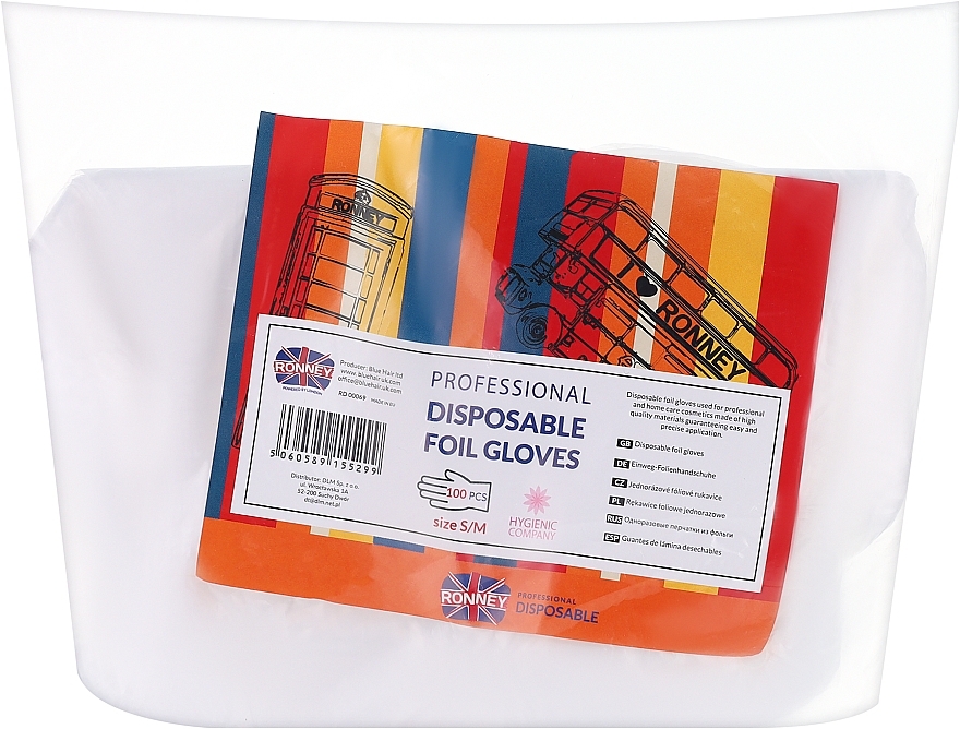 Transparente Einweghandschuhe Größe S/M 100 St. - Ronney Professional Disposable Foil Gloves — Bild N1