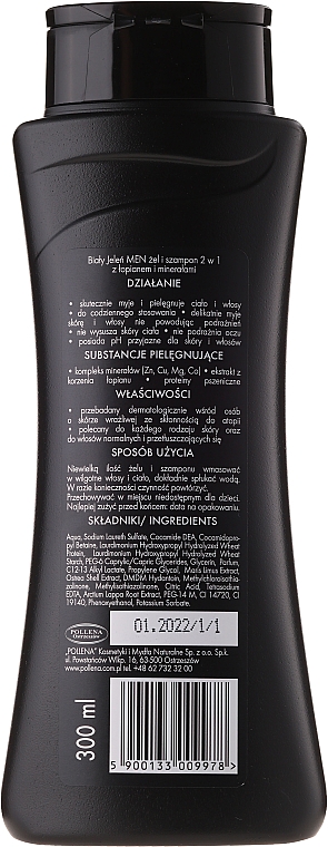 2in1Hypoallergenes Duschgel & Shampoo für Männer - Bialy Jelen Hypoallergenic Gel & Shampoo 2in1 Mineraly — Foto N2