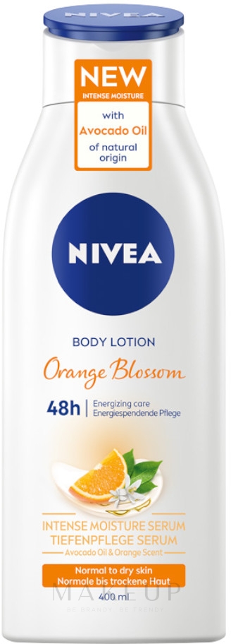 Feuchtigkeitsspendende Körperlotion mit Avocadoöl und Orangenblütenduft - Nivea Orange Blossom Body Lotion — Bild 400 ml