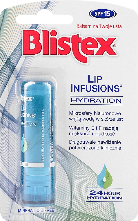 Feuchtigkeitsspendender Lippenbalsam SPF 15 - Blistex Lip Infusions Hydration SPF15 — Bild N1