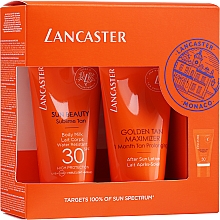 Düfte, Parfümerie und Kosmetik Gesichts- und Körperpflegeset - Lancaster Sun Beauty Gift Set SPF 30 (Körpermilch 50ml + Körperlotion 50ml + Gesichtscreme 3ml)