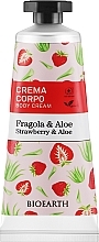 Düfte, Parfümerie und Kosmetik Körpercreme mit Erdbeeren und Aloe - Bioearth Family Strawberry & Aloe Body Cream 