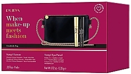 Set - Pupa Vamp! Forever & Vamp! Eye Pencil (Mascara 9ml + Augenstift 0.35g + Kosmetiktasche)  — Bild N2