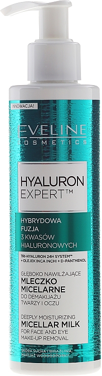 Tief feuchtigkeitsspendende mizellare Gesichtsmilch - Eveline Cosmetics Hyaluron Expert — Bild N1
