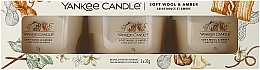 Kerzenset - Yankee Candle Soft Wool & Amber (Duftkerze 3x37g) — Bild N1