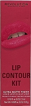 Düfte, Parfümerie und Kosmetik Makeup Revolution Lip Contour Kit Fierce Wine (Flüssiger Lippenstift 3ml + Lippenkonturenstift 0.8g) - Lippenset