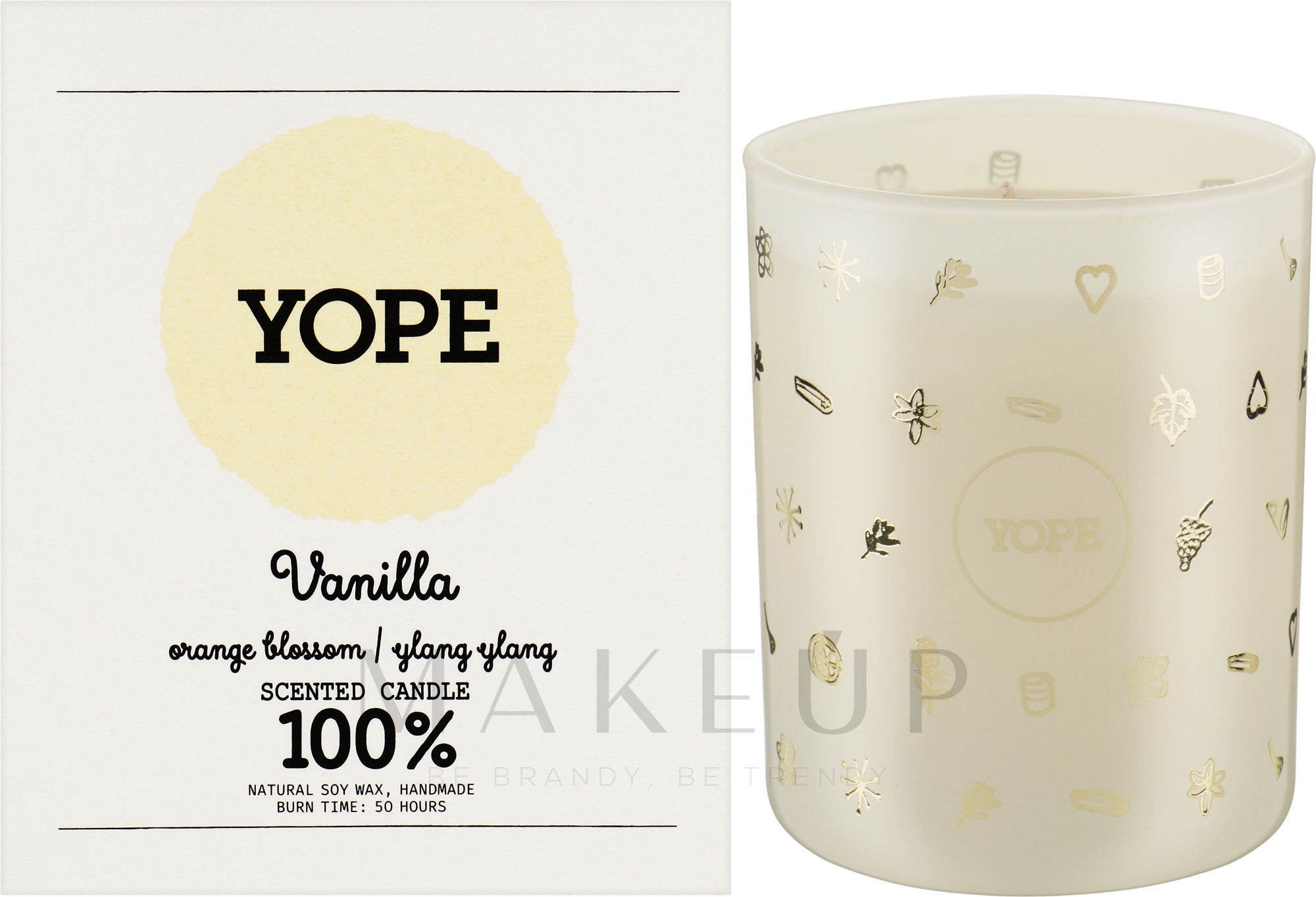 Soja-Duftkerze Vanilla - Yope Natural Soy Wax Vanilla Candle — Bild 200 g