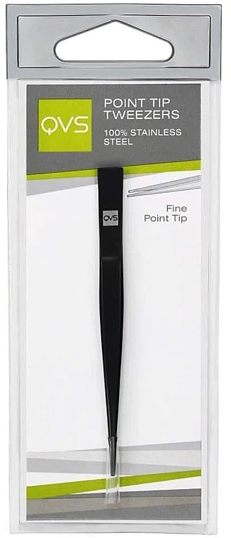 Augenbrauenpinzette - QVS Point Tip Tweezer Black — Bild N1