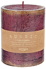 Düfte, Parfümerie und Kosmetik Dekorative Kerze 9x11.5 cm Burgund - Artman Rustic Metalic