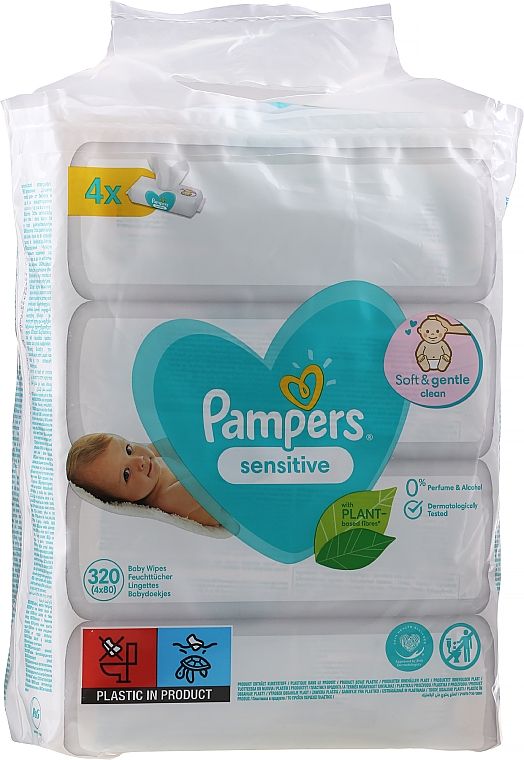 Feuchttücher für Babys Sensitive 4x80 St. - Pampers — Bild N1
