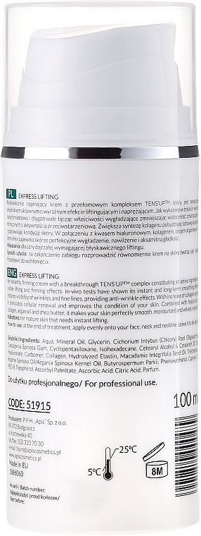 Intensiv straffende Gesichtscreme mit Tens'Up-Komplex - APIS Professional Express Lifting Intensive Firming Cream With Tens UP — Foto N2