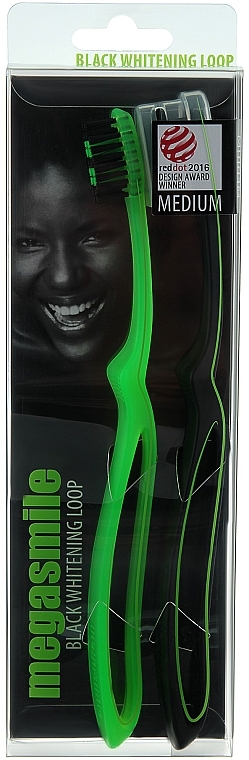 Zahnbürste Loop grün + schwarz 2 St. - Megasmile Black Whiteninng Loop — Bild N2