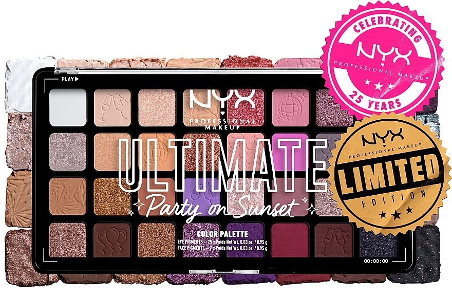 NYX Professional Makeup Ultimate Party on Sunset - Lidschattenpalette mit 32 Farbtönen — Bild N3