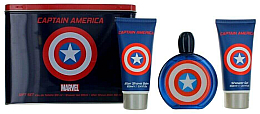 Düfte, Parfümerie und Kosmetik Marvel Captain America - Duftset (Eau de Toilette 100ml + After Shave Balsam 100ml + Duschgel 100 ml)