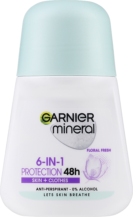 Deo Roll-on Antitranspirant - Garnier Mineral Deodorant Protection 6 Fresh Floral Scent — Bild N1