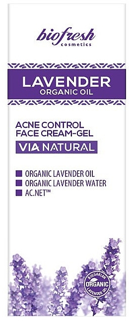 Gesichtscreme-Gel Acne Control - BioFresh Lavender Organic Oil Acne Control Face Cream-Gel  — Bild N2