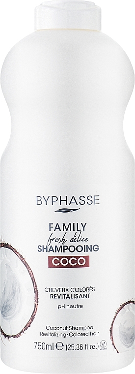 Shampoo für gefärbtes Haar mit Kokosnuss - Byphasse Family Fresh Delice Shampoo — Bild N1