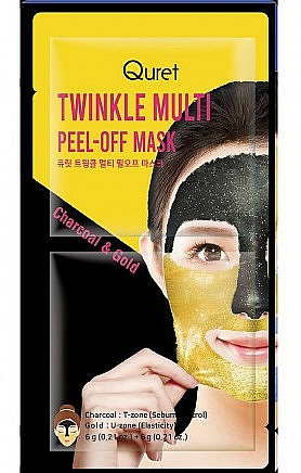 Peel-Off Gesichtsmaske mit Aktivkohle und Gold - Quret Twinkle Multi Peel-Off Mask — Bild N1