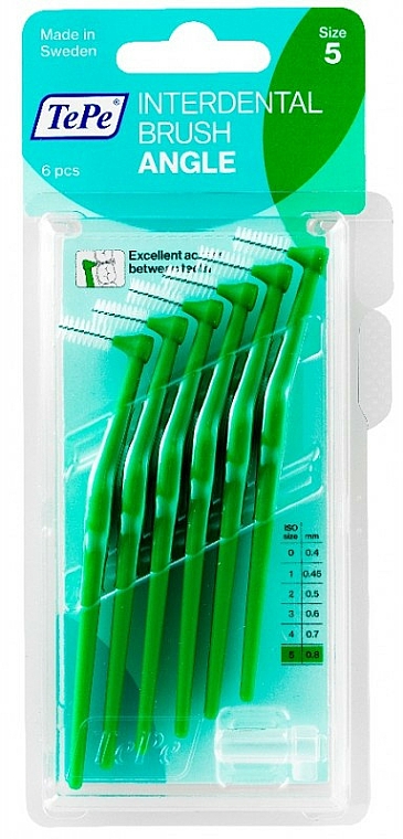 Interdentalbürsten grün 6 St. - TePe Interdental Brushes Angle Green 0,8 mm — Bild N1