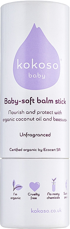 Unparfümierter Schutzbalsam für Kinder - Kokoso Baby Baby-Soft Balm Stick — Bild N1