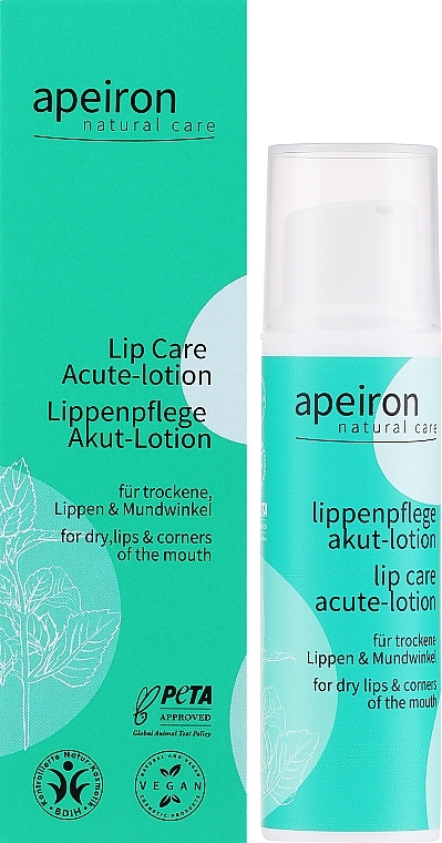 Lippenlotion für trockene, rissige und zu Herpes neigende Lippen und Mundwinkel - Apeiron Auromere Acute Lip Care Lotion — Bild N2