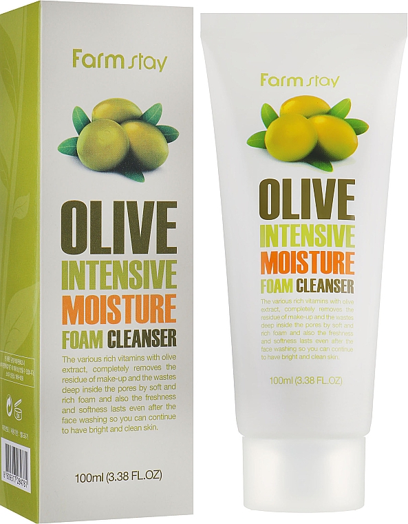 Intensiv feuchtigkeitsspendender Gesichtsreinigungsschaum mit Olivenextrakt - FarmStay Olive Intensive Moisture Foam Cleanser