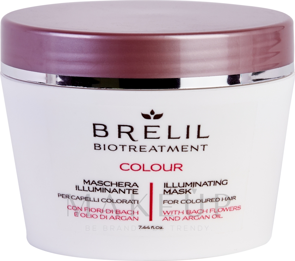 Maske für coloriertes Haar mit Bach-Blüten und Arganöl - Brelil Bio Treatment Colour Illuminating Mask — Bild 220 ml